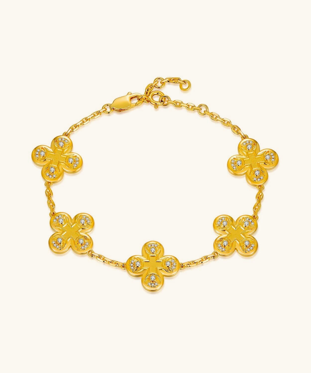 24K Gold Clover Bracelet Saurin Jiya