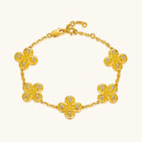 24K Gold Clover Bracelet Saurin Jiya