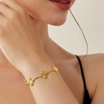 24K Gold Clover Bracelet Saurin Jiya