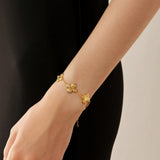 24K Gold Clover Bracelet Saurin Jiya