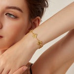 24K Gold Clover Bracelet Saurin Jiya