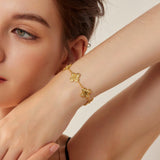 24K Gold Clover Bracelet Saurin Jiya