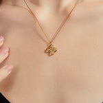24K Gold Clover Necklace Saurin Jiya