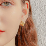 24K Gold Clover Stud Earring Saurin Jiya