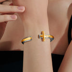 24K Gold Cross Bracelet Saurin Jiya