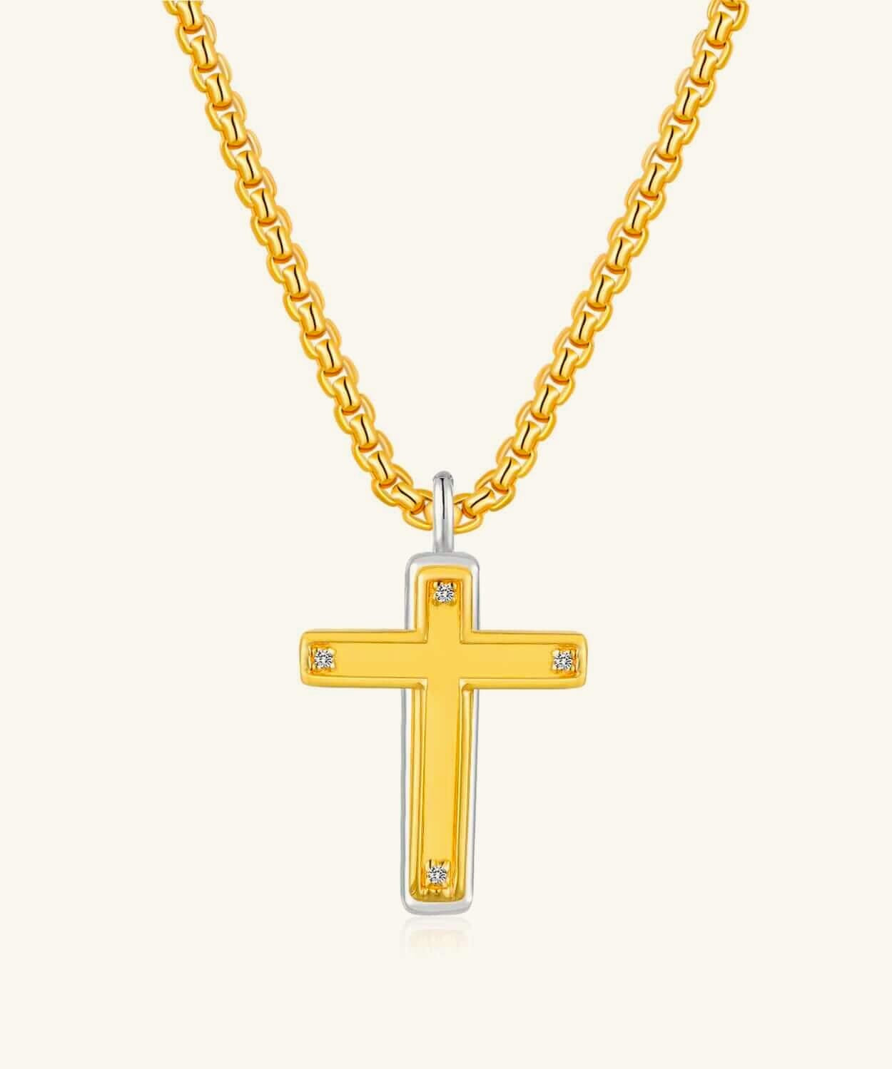 24K Gold Cross Necklace Saurin Jiya