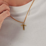 24K Gold Cross Necklace Saurin Jiya