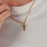 24K Gold Cross Necklace Saurin Jiya