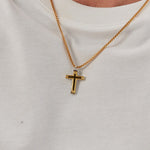 24K Gold Cross Necklace Saurin Jiya
