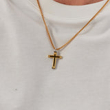 24K Gold Cross Necklace Saurin Jiya