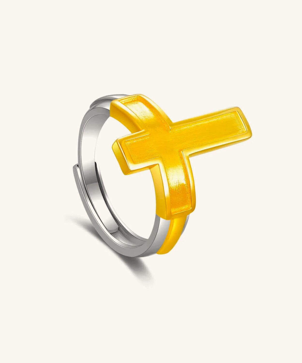24K Gold Cross Ring Saurin Jiya