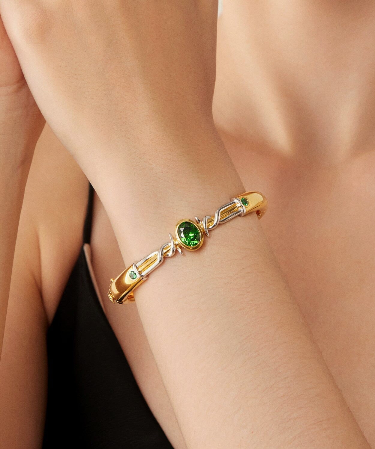 24K Gold Enchanted Emerald Bracelet Saurin Jiya