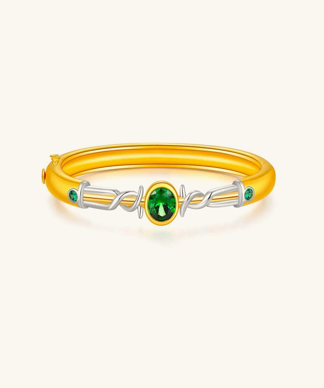 24K Gold Enchanted Emerald Bracelet Saurin Jiya