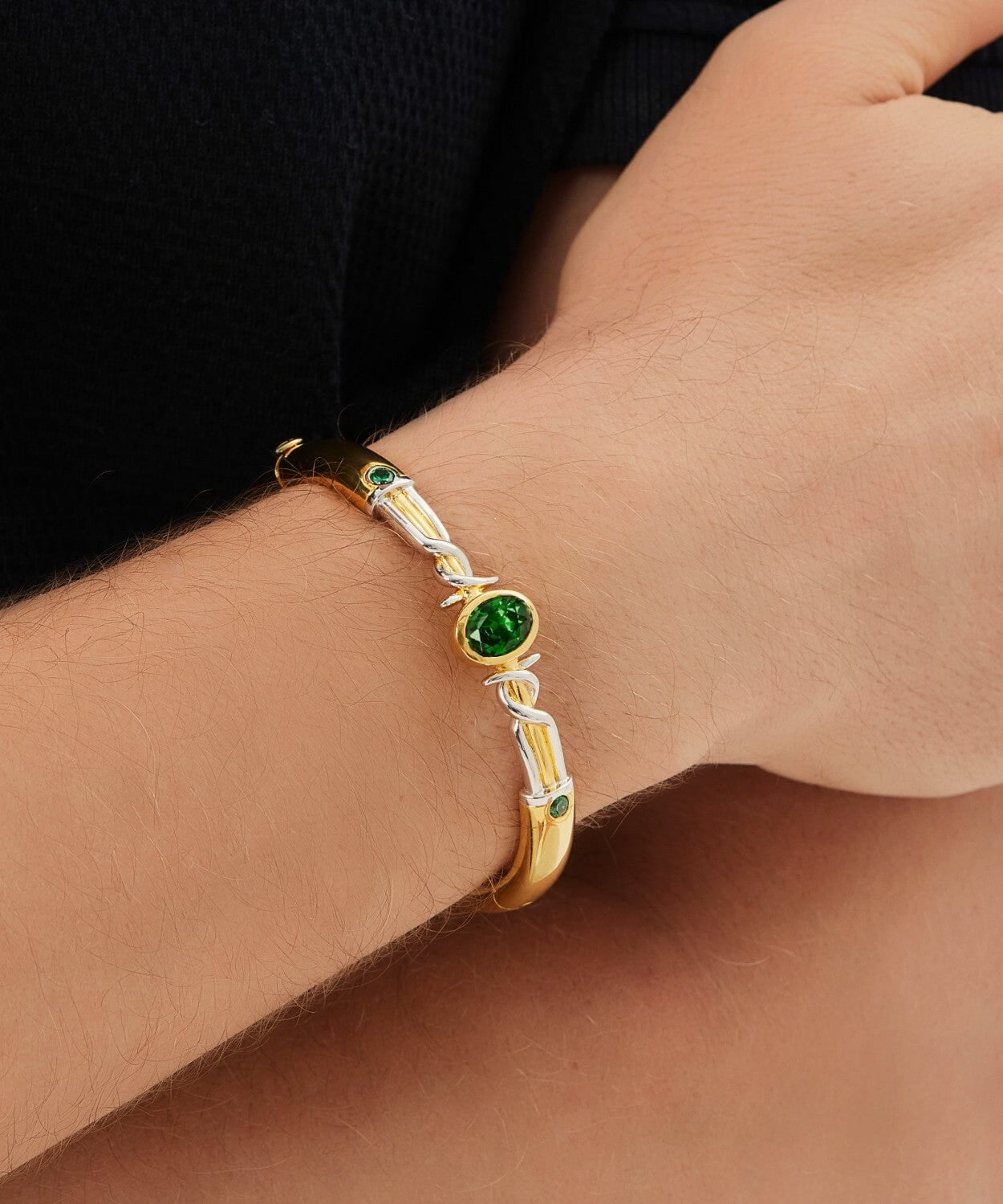 24K Gold Enchanted Emerald Bracelet Saurin Jiya