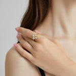 24K Gold Four Leaf Clover Ring Saurin Jiya