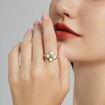 24K Gold Four Leaf Clover Ring Saurin Jiya