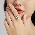 24K Gold Four Leaf Clover Ring Saurin Jiya