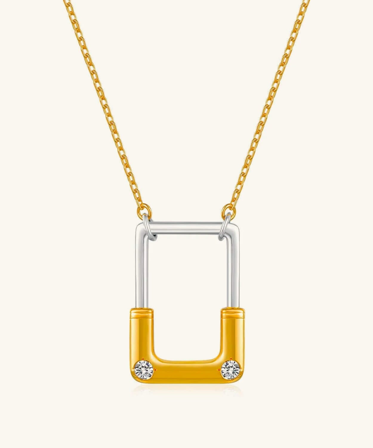 24K Gold Lock Necklace Saurin Jiya
