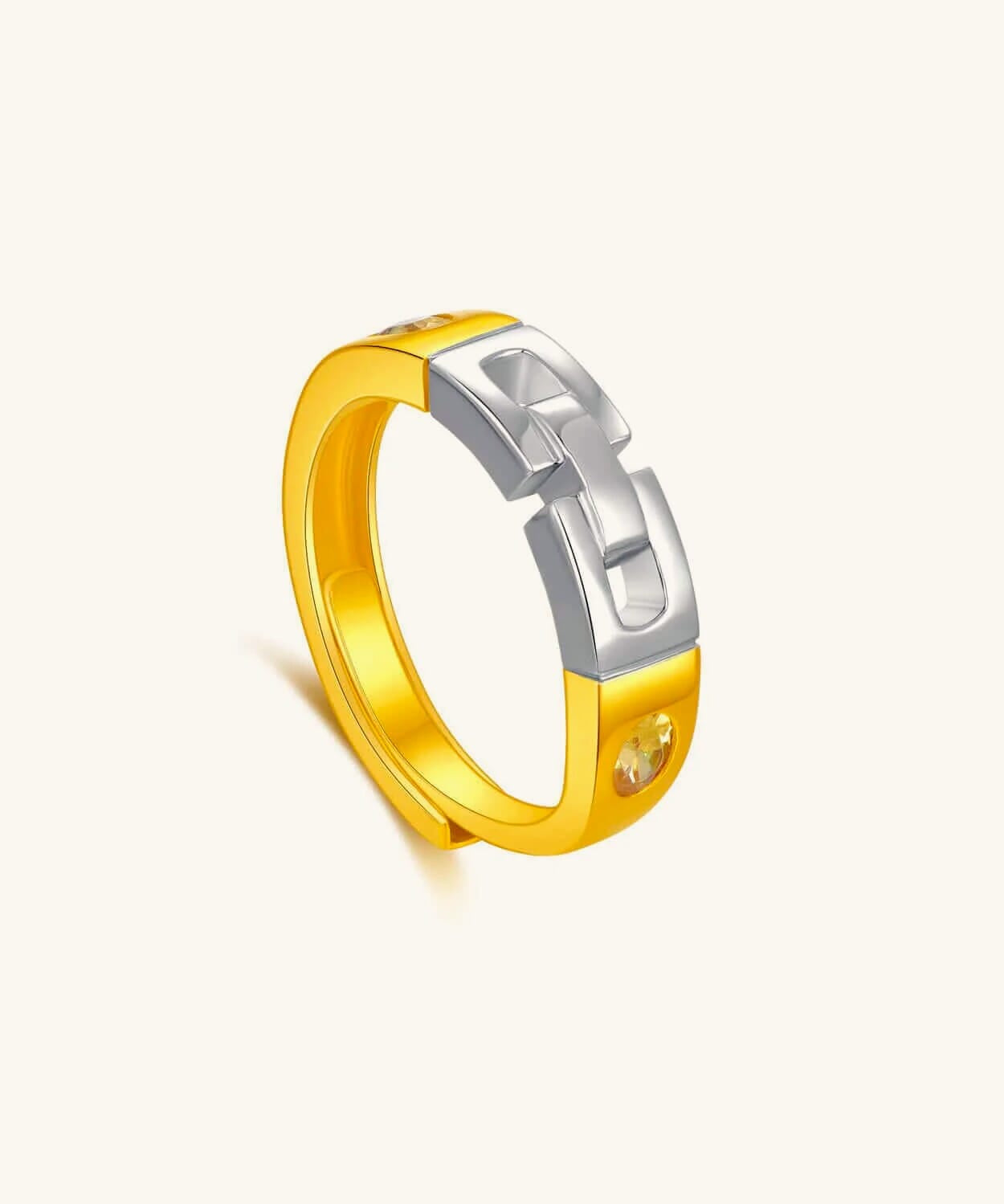 24K Gold Lock Ring Saurin Jiya