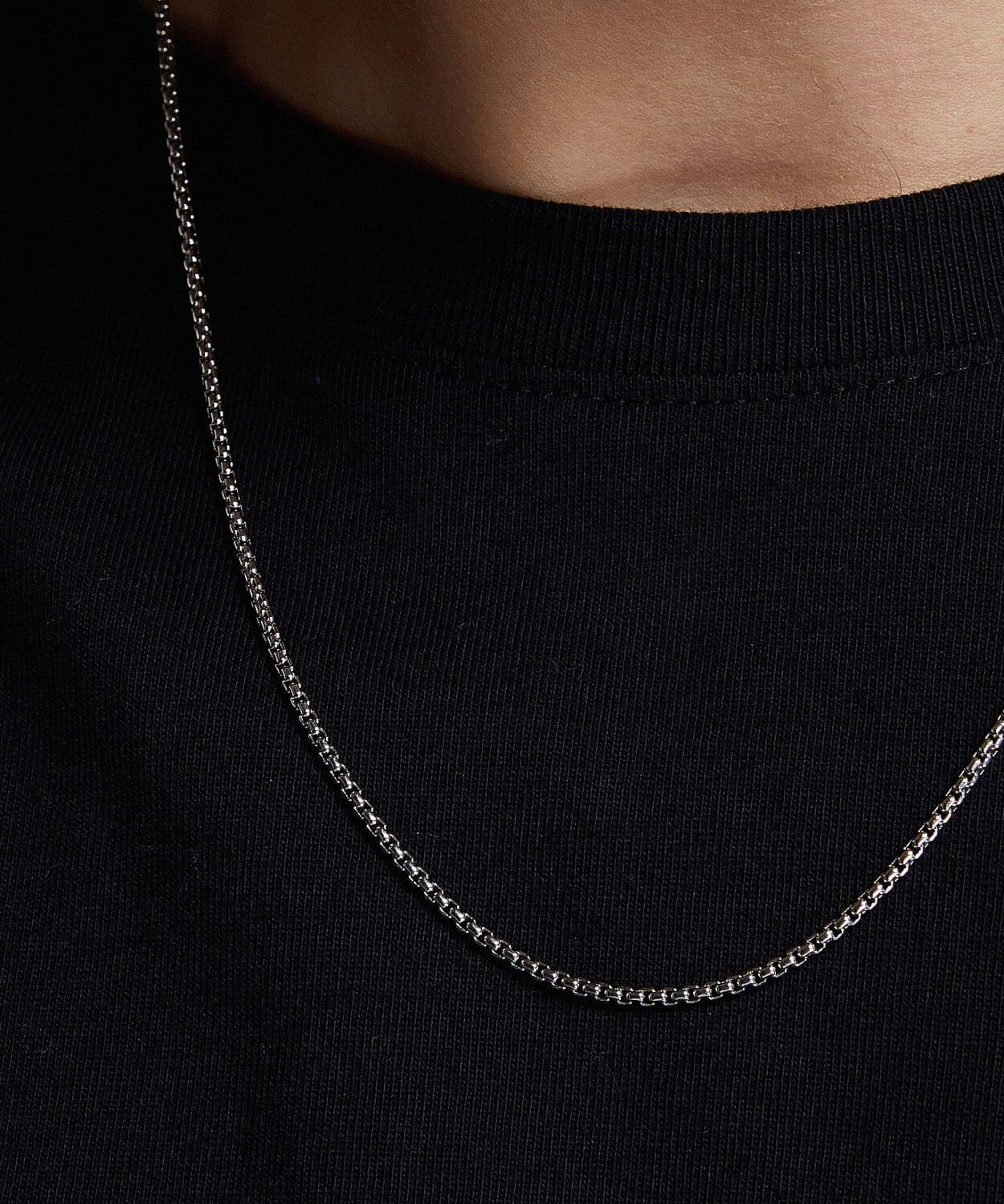 24K White Gold Box Chain - 2mm Saurin Jiya
