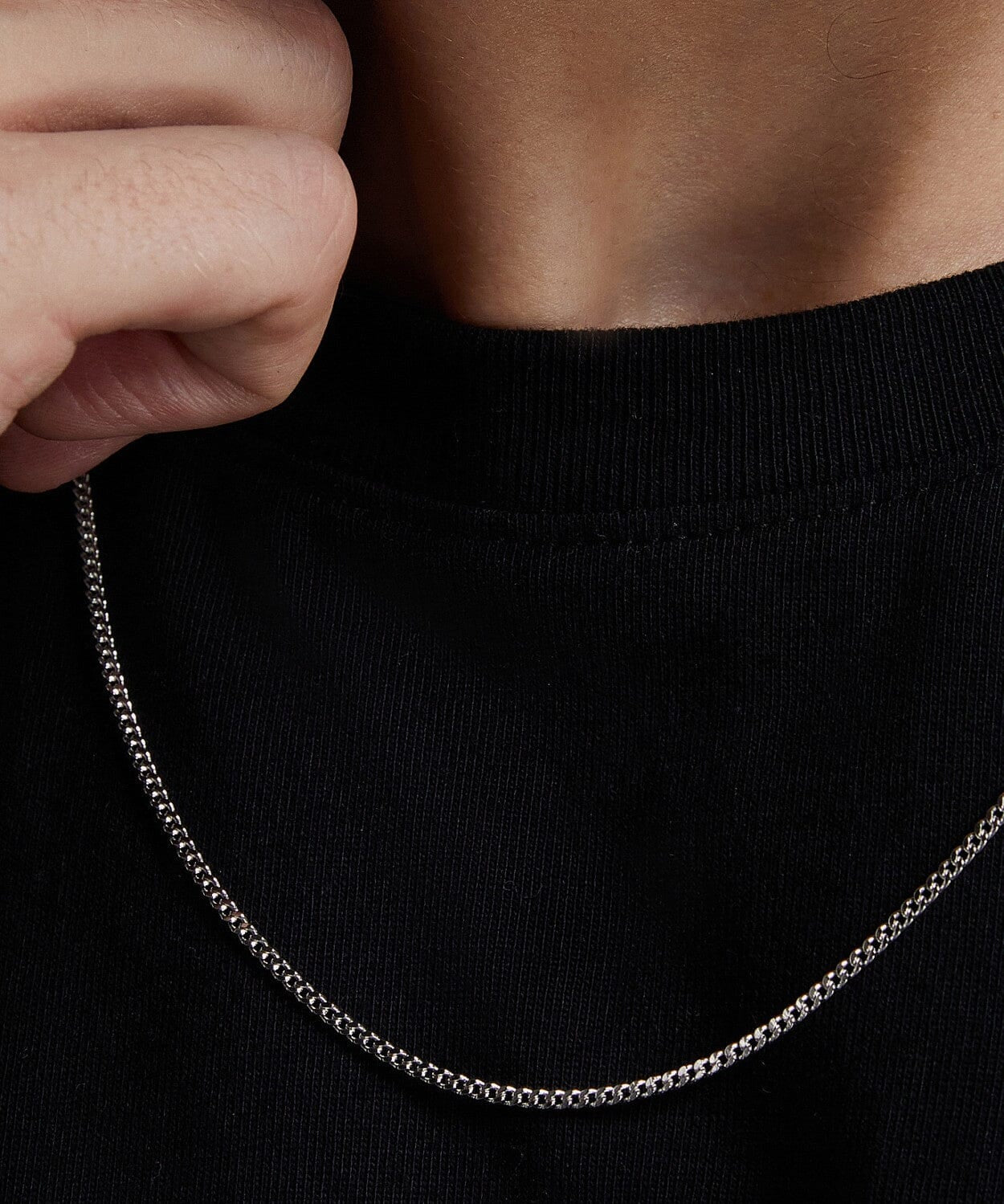 24K White Gold Cuban Link Chain - 2mm Saurin Jiya