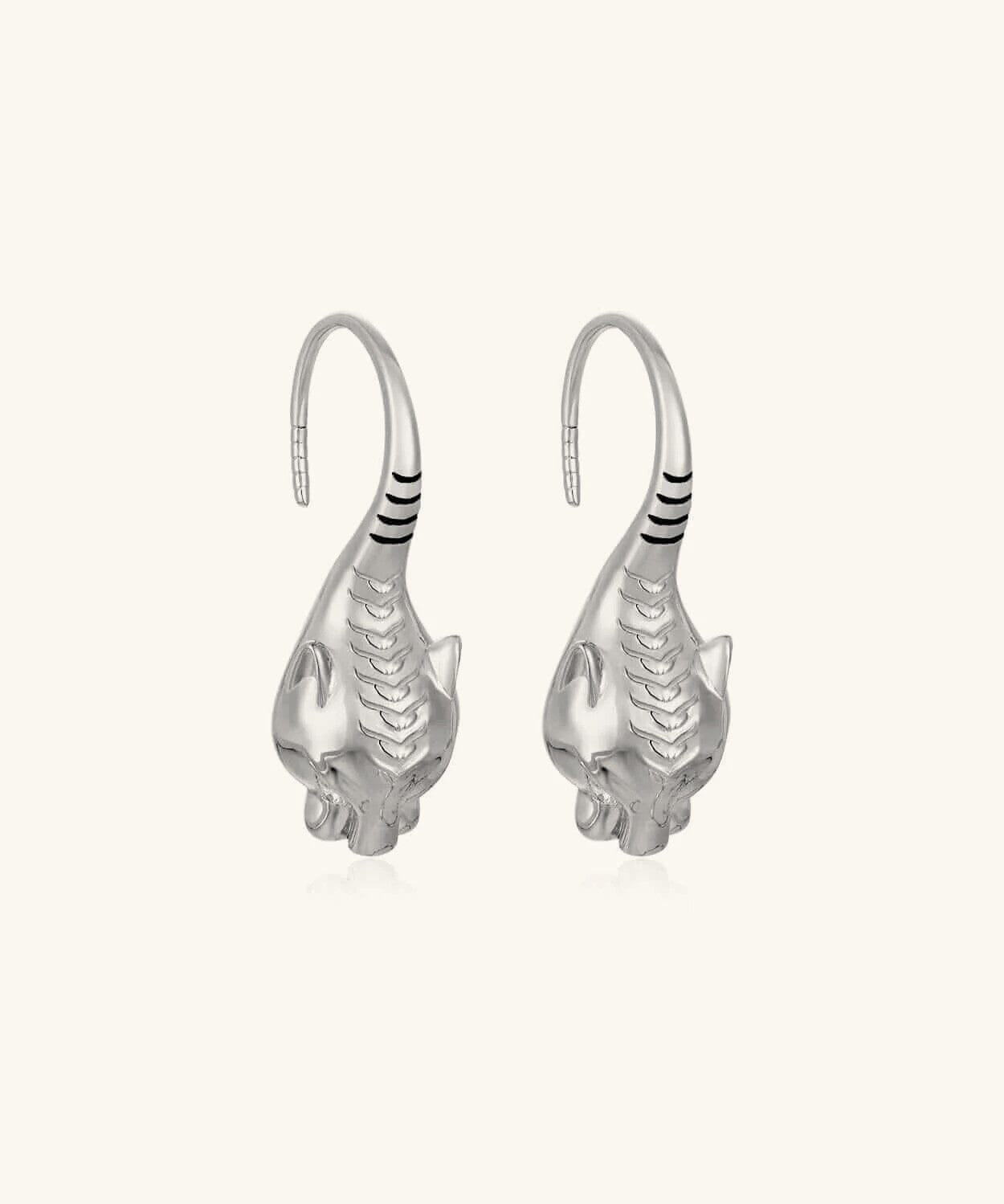 24K White Gold Leopard Earring Saurin Jiya