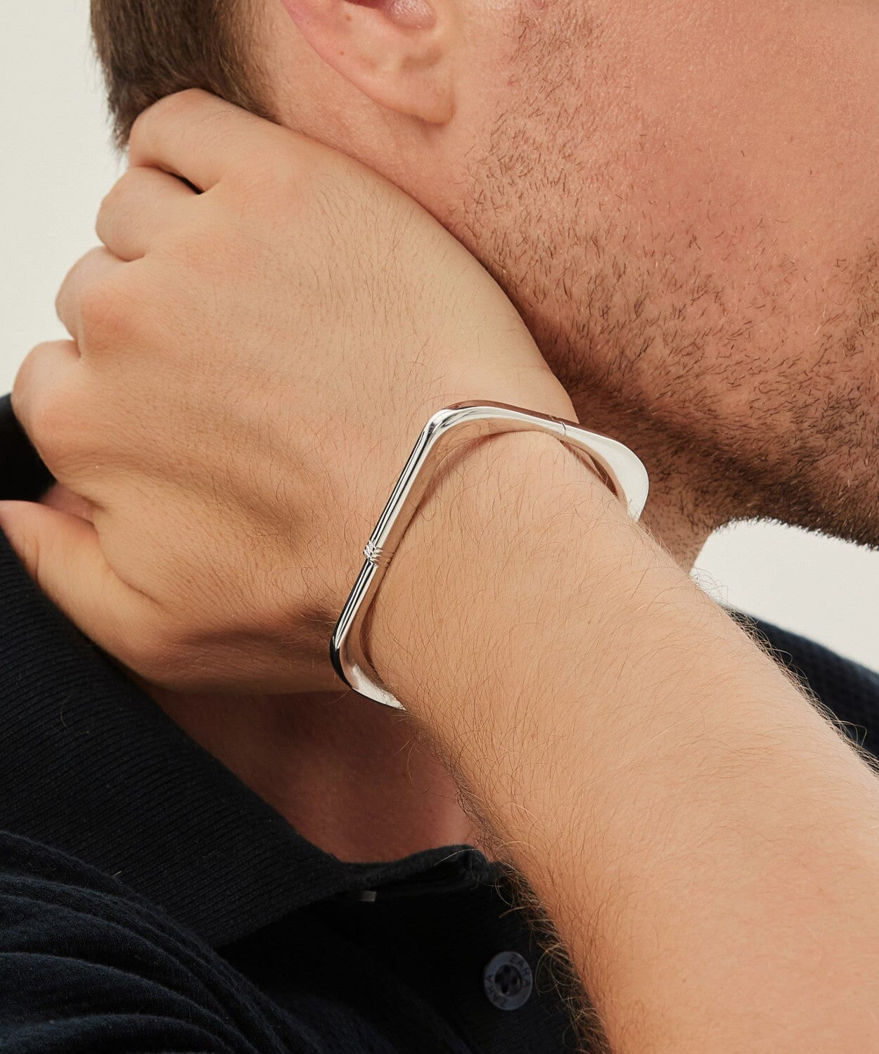 24K White Gold Lock Bracelet Saurin Jiya