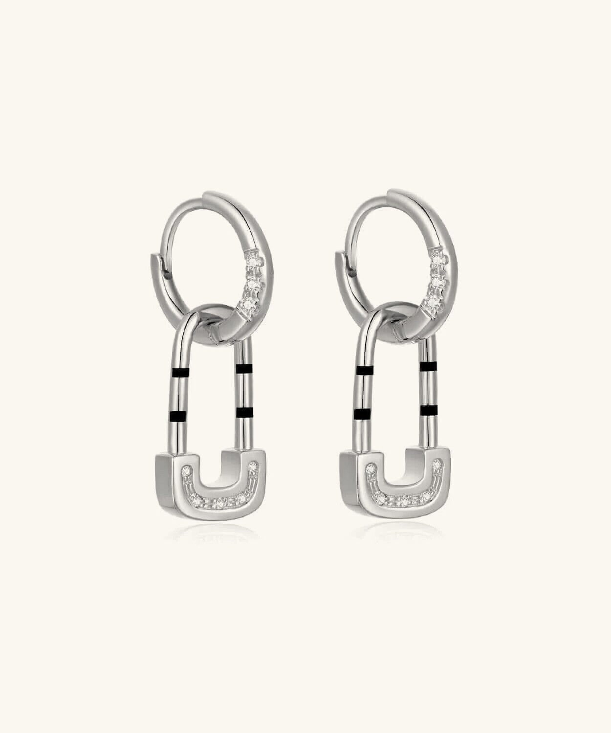 24K White Gold Lock Earring Saurin Jiya