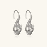 24K White Gold Panther Earring Saurin Jiya