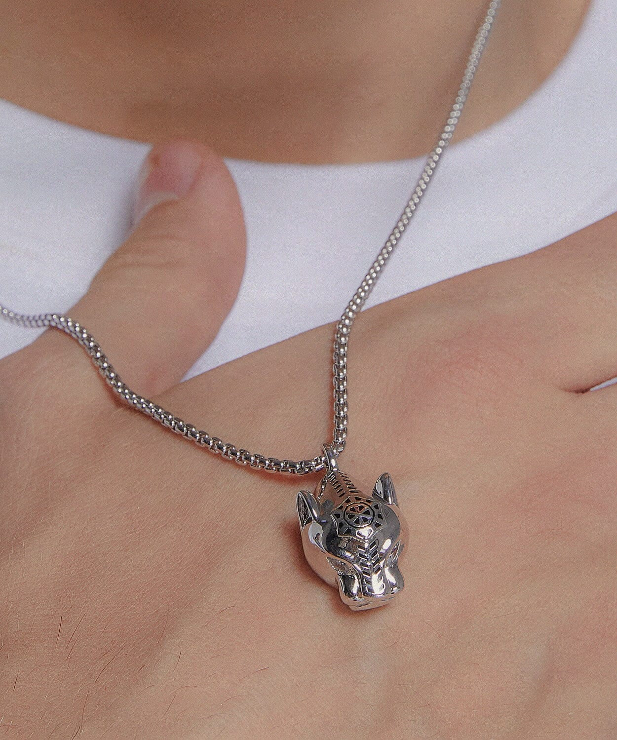 24K White Gold Panther Pendant Saurin Jiya