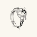 24K White Gold Panther Ring Saurin Jiya