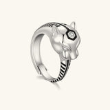 24K White Gold Panther Ring Saurin Jiya