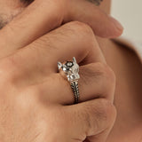 24K White Gold Panther Ring Saurin Jiya