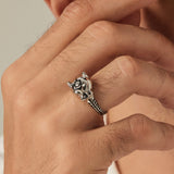 24K White Gold Panther Ring Saurin Jiya