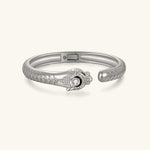 24K White Gold Pavé Panther Bracelet Saurin Jiya