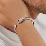 24K White Gold Pavé Panther Bracelet Saurin Jiya