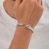 24K White Gold Pavé Panther Bracelet Saurin Jiya