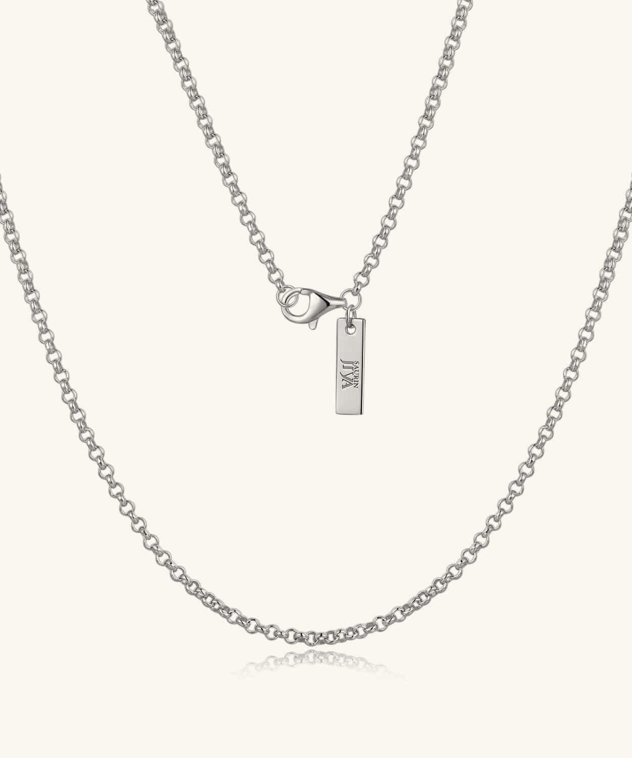 24K White Gold Rolo Chain - 2mm Saurin Jiya