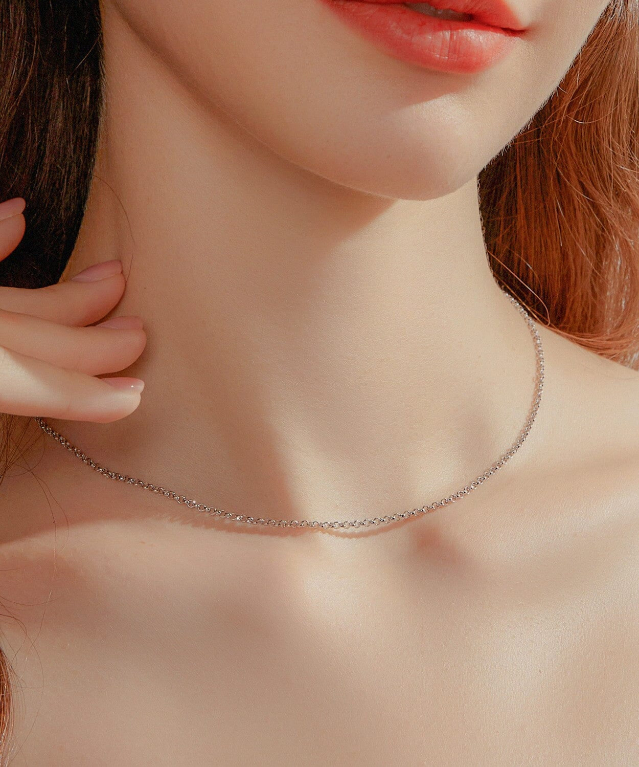 24K White Gold Rolo Chain - 2mm Saurin Jiya