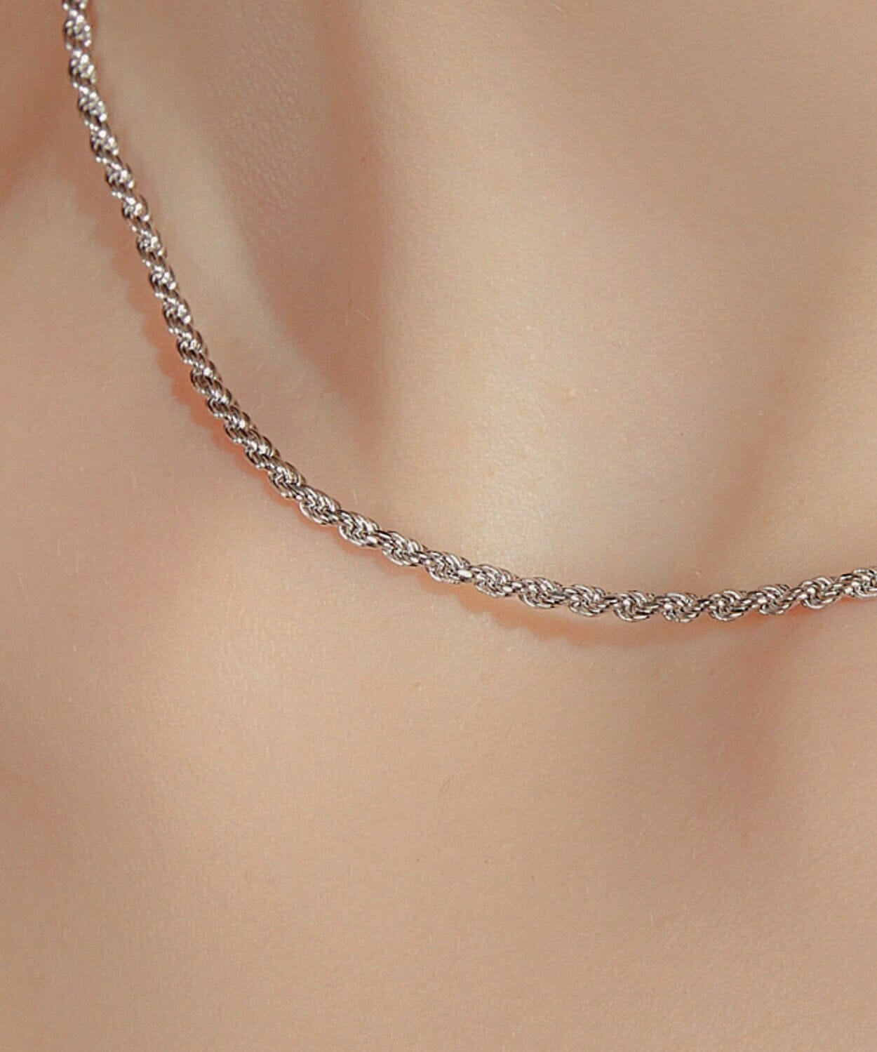 24K White Gold Rope Chain - 2mm Saurin Jiya