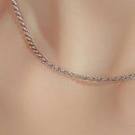 24K White Gold Rope Chain - 2mm Saurin Jiya