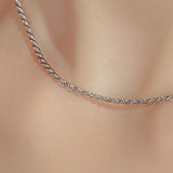 24K White Gold Rope Chain - 2mm Saurin Jiya
