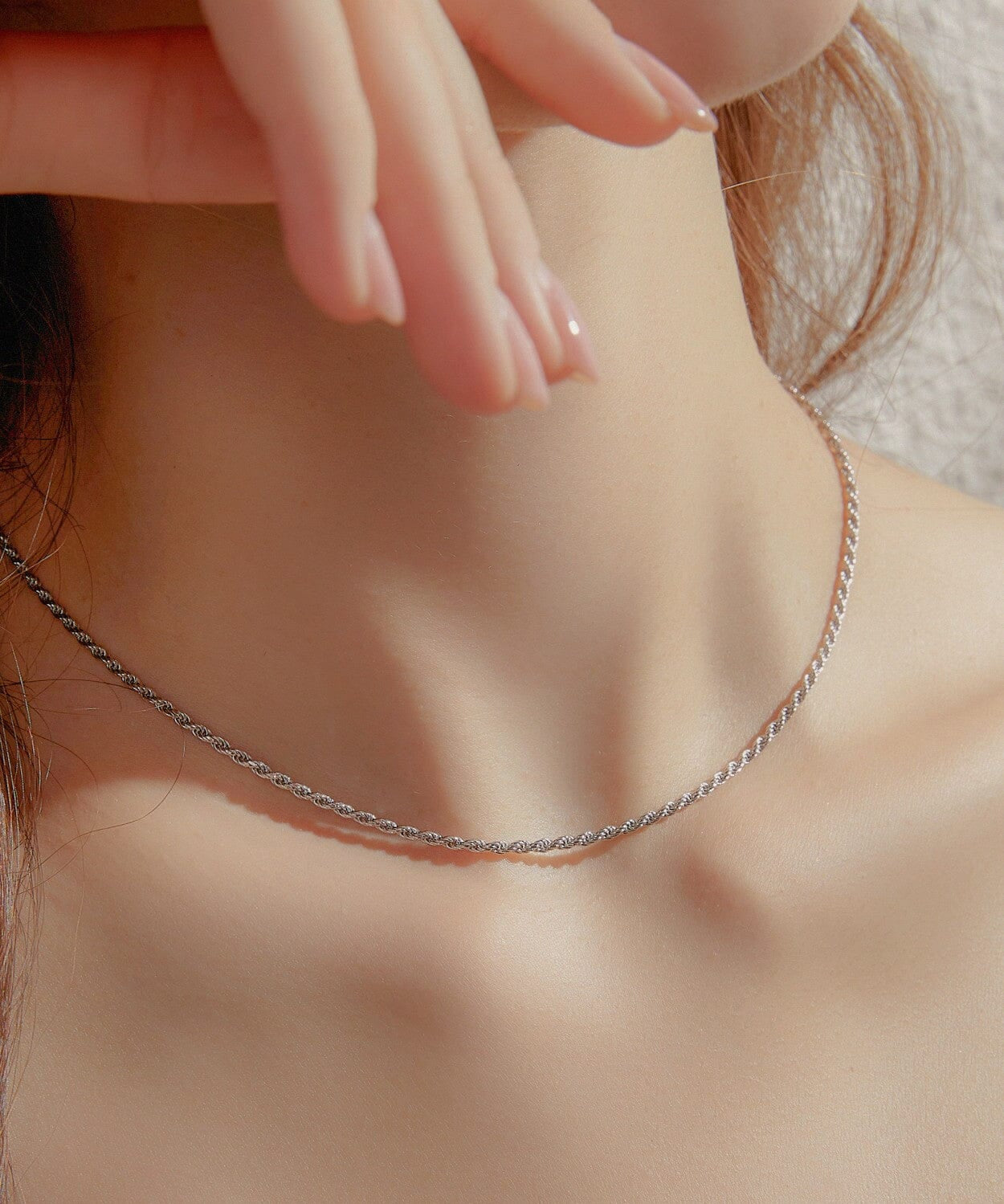 24K White Gold Rope Chain - 2mm Saurin Jiya