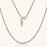 24K White Gold Rope Chain - 2mm Saurin Jiya