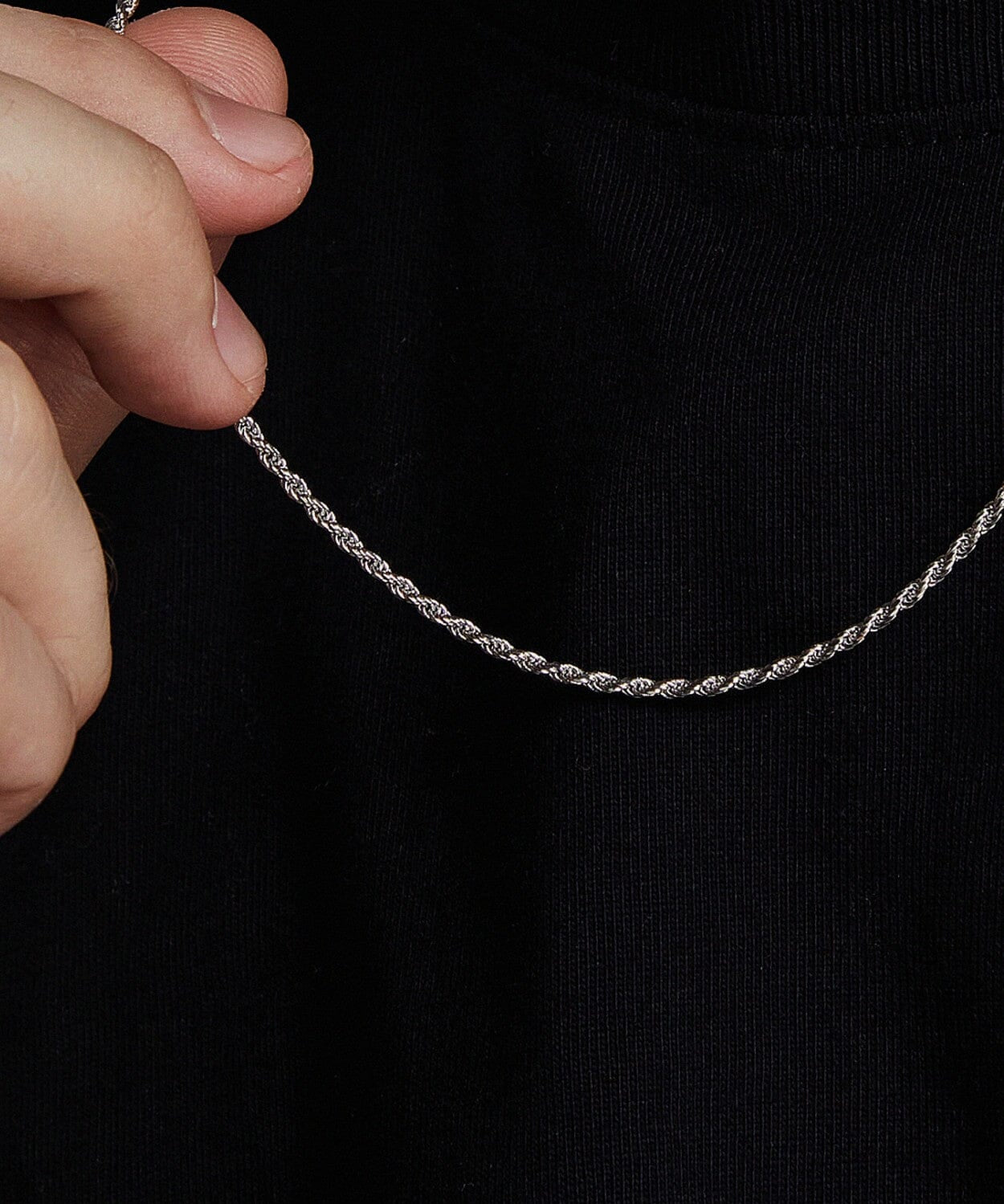 24K White Gold Rope Chain - 2mm Saurin Jiya
