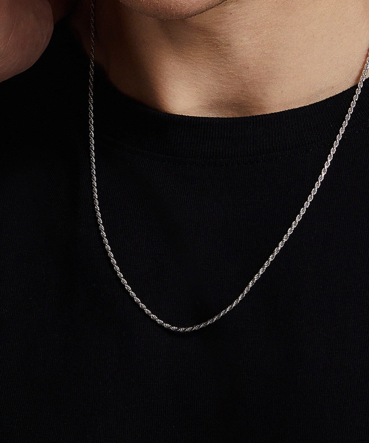 24K White Gold Rope Chain - 2mm Saurin Jiya
