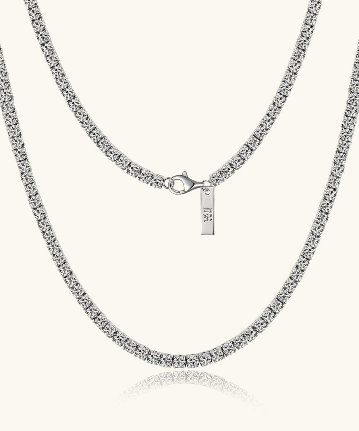 24K White Tennis Chain - 3mm Saurin Jiya