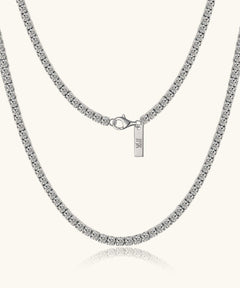 24K White Tennis Chain - 3mm Saurin Jiya