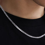 24K White Tennis Chain - 3mm Saurin Jiya