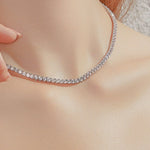 24K White Tennis Chain - 3mm Saurin Jiya